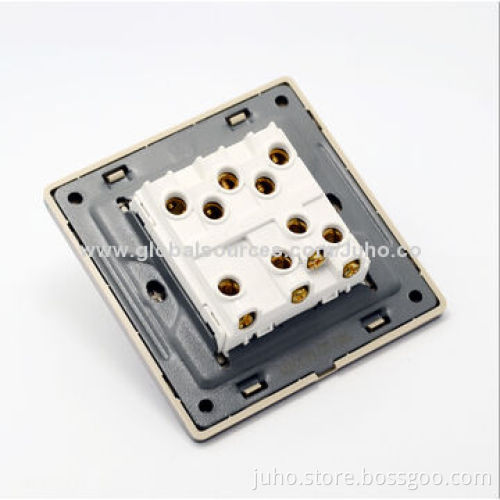 10A electric wall switch, 4 Gang stainless steel and wire drawing panel, UK standard